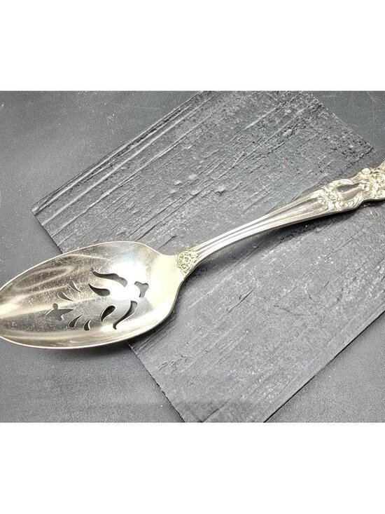 Vintage 1847 Rogers Bros Heritage Slotted Silver-Plated Serving Spoon HS265 - Picture 1 of 7